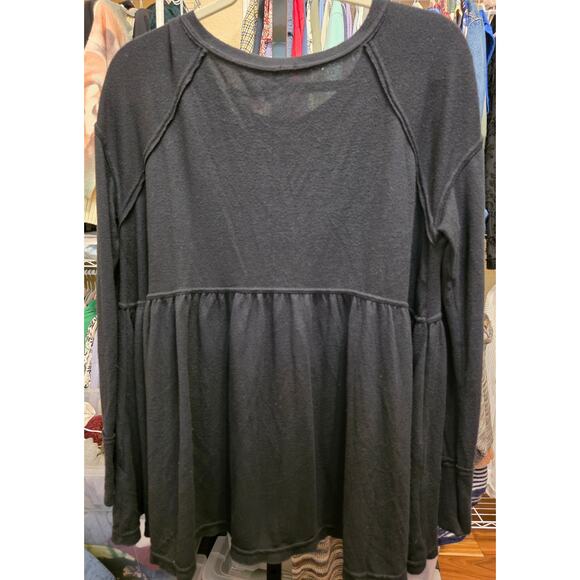 Free People Forever Your Girl Black Tunic Top Size Small GUC - Picture 2 of 4